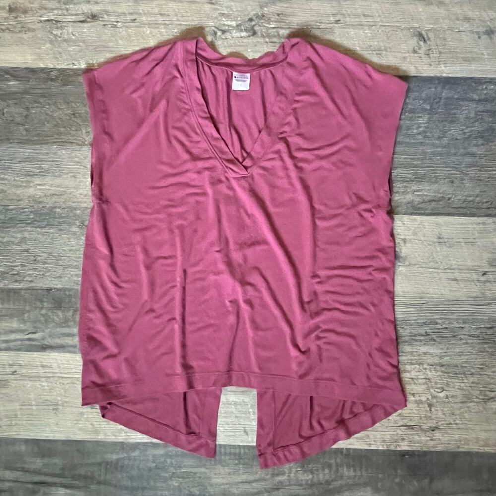Athleta Women's L Purple High Low Split Back Yoga Athleisure Top